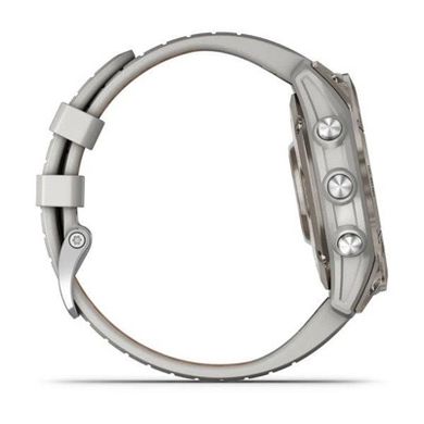Смарт-часы Garmin Fenix 7 Pro Sapphire Solar Titanium w. Fog Gray/Ember O. Band (010-02777-20/21) фото