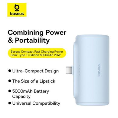 Power Bank Baseus Compact 5000mAh 20W Lightning Black (P10068304112-00) фото