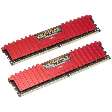 Оперативна пам'ять Corsair 32 GB (2x16GB) DDR4 2666 MHz Vengeance LPX Red (CMK32GX4M2A2666C16R) фото