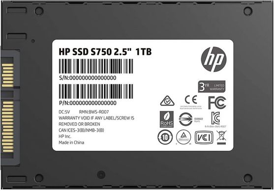 SSD накопичувач HP S750 1TB 2.5" SATAIII TLC (16L54AA#ABB) фото
