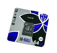 Карта памяти Hi-Rali 64 GB microSDXC class 10 UHS-I + SD Adapter HI-64GBSDCL10-01 фото