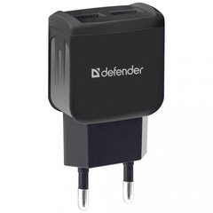 Зарядное устройство Defender EPA-13 Black, 2xUSB, 5V/2.1A (83840) фото