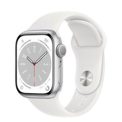 Смарт-годинник Apple Watch Series 8 GPS + Cellular 41mm Silver Aluminum Case with White S. Band (MP4A3) фото