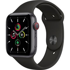 Смарт-часы Apple Watch SE GPS + Cellular 44mm Space Gray Aluminum Case with Black Sport B. (MYER2) фото