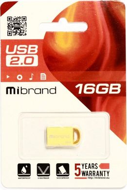 Flash память Mibrand 16GB lynx USB 2.0 Gold (MI2.0/LY16M2G) фото