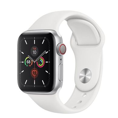 Смарт-годинник Apple Watch Series 5 GPS + LTE 40mm Silver Case w. White Sport Band (MWWN2) фото