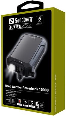 Power Bank Sandberg 10000mAh Hand Warmer flashlight 1W USB-C/USB-A 2A/5V (420-65) фото