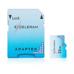Карта пам'яті Exceleram 32 GB microSDHC class 10 Color + SD Adapter EMSD0006 фото