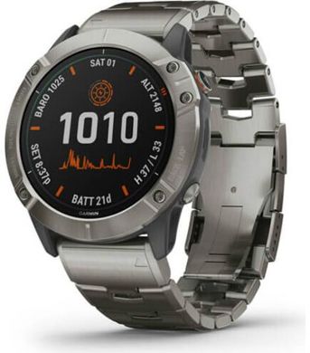 Смарт-часы Garmin Fenix 6X Pro Solar Edition Titanium with Vented Titanium Bracelet 010-02157-24/23 фото