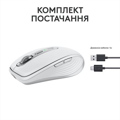 Мышь компьютерная Logitech MX Anywhere 3S Wireless/Bluetooth Pale Grey (910-006930) фото