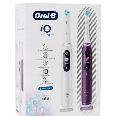 Электрические зубные щетки Oral-B iO Series 8 duo Violet & White фото