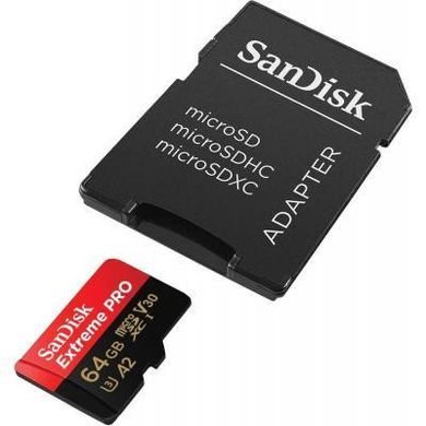 Карта пам'яті SanDisk 64 GB microSDXC UHS-I U3 Extreme Pro A2 SDSQXCY-064G-GN6MA фото