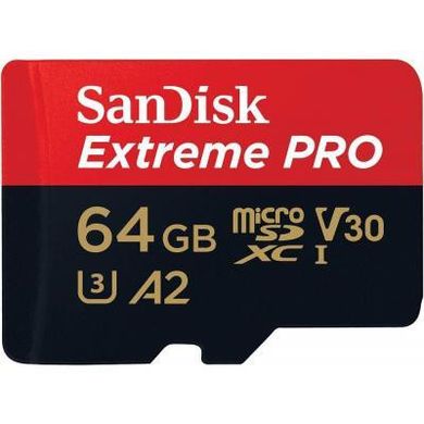 Карта пам'яті SanDisk 64 GB microSDXC UHS-I U3 Extreme Pro A2 SDSQXCY-064G-GN6MA фото