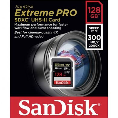 Карта пам'яті SanDisk 128 GB SDXC UHS-II U3 V90 Extreme Pro SDSDXDK-128G-GN4IN фото