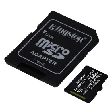 Карта пам'яті Kingston 256 GB microSDXC Class 10 UHS-I U3 Canvas Select Plus + SD Adapter SDCS2/256GB фото