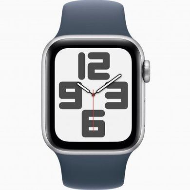 Смарт-часы Apple Watch SE 2 GPS + Cellular 40mm Silver Aluminum Case with Storm Blue Sport Band - S/M (MRGH3) фото