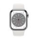 Apple Watch Series 8 GPS + Cellular 41mm Silver S. Steel Case w. White S. Band (MNJ53)