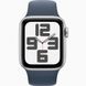 Apple Watch SE 2 GPS + Cellular 40mm Silver Aluminum Case with Storm Blue Sport Band - S/M (MRGH3)