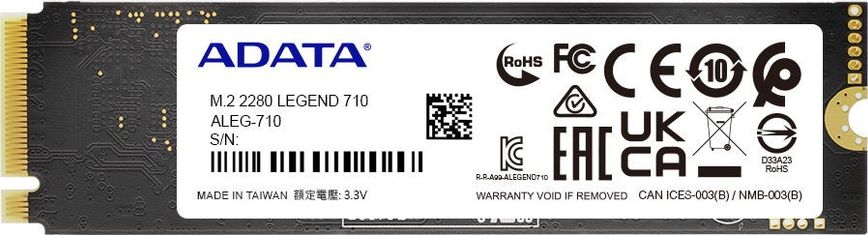SSD накопичувач ADATA LEGEND 710 1 TB (ALEG-710-1TCS) фото
