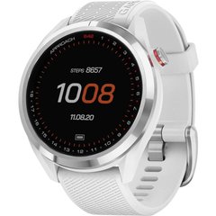 Смарт-часы Garmin Approach S42 Polished Silver with White Band (010-02572-01) фото