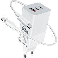 Зарядное устройство Gelius Nimble GaN 65W GP-HC051 White w/Type-C to Type-C cable (90473) фото