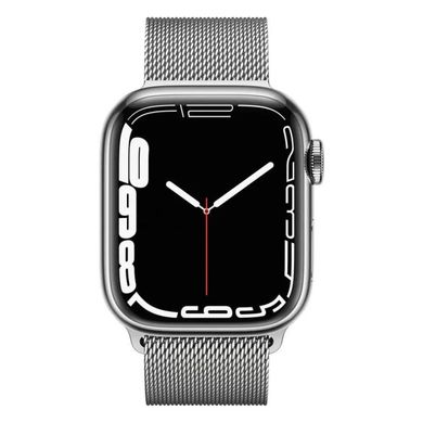 Смарт-часы Apple Watch Series 7 GPS + Cellular 41mm Silver Stainless Steel Case with Silver Milanese Loop (MKHF3) фото