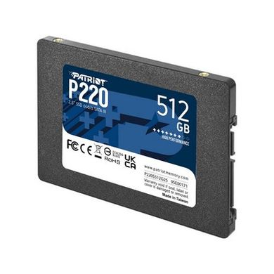 SSD накопичувач PATRIOT P220 512 GB (P220S512G25) фото