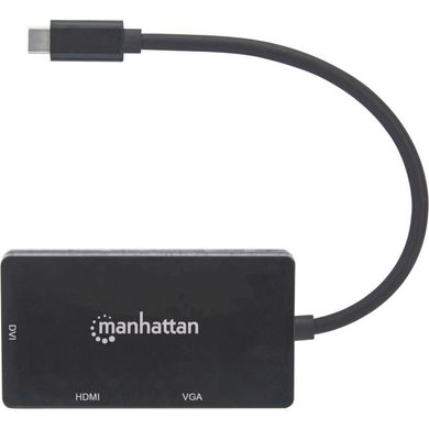Кабелі та перехідники MANHATTAN USB3.1 Type-C - HDMI/DVI-I/VGA Black (152983) фото