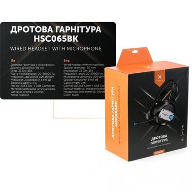 Навушники Vinga HSC065 Gaming Black (HSC065BK) фото