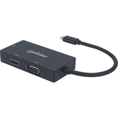 Кабелі та перехідники MANHATTAN USB3.1 Type-C - HDMI/DVI-I/VGA Black (152983) фото