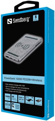 Power Bank Sandberg Powerbank 10000 PD20W Wireless 10000mAh (420-61) фото