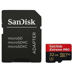 Карта памяти SanDisk 32 GB microSDHC UHS-I U3 Extreme Pro A1 + SD Adapter SDSQXCG-032G-GN6MA фото