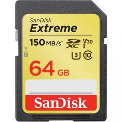 Карты памяти SanDisk 64 GB SDXC UHS-I U3 Extreme SDSDXV6-064G-GNCIN