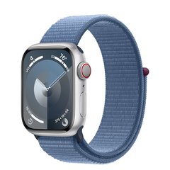 Смарт-часы Apple Watch Series 9 GPS + Cellular 41mm Silver Alu. Case w. Winter Blue Sport Loop (MRHX3) фото