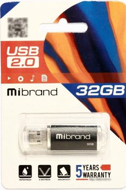 Flash пам'ять Mibrand 32GB Cougar USB 2.0 Black (MI2.0/CU32P1B) фото