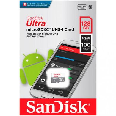 Карта памяти SanDisk 128 GB microSDHC UHS-I Ultra SDSQUNR-128G-GN6MN фото