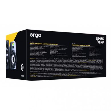 Колонка ERGO ES-290 USB 2.1 BLACK фото