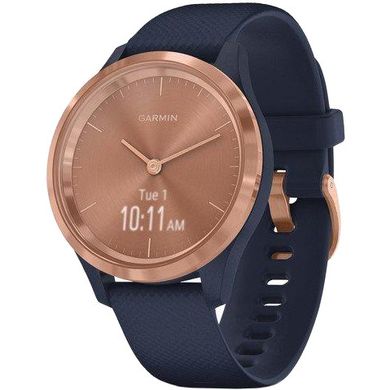 Смарт-годинник Garmin Vivomove 3s Rose Gold Stainless Steel Bezel w. Navy and Silicone B. (010-02238-03) фото