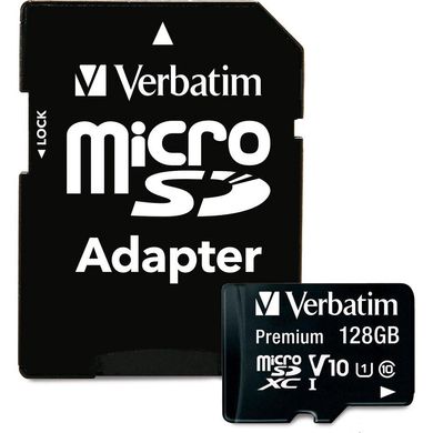 Карта памяти Verbatim 128 GB microSDXC UHS-I + SD Adapter 44085 фото