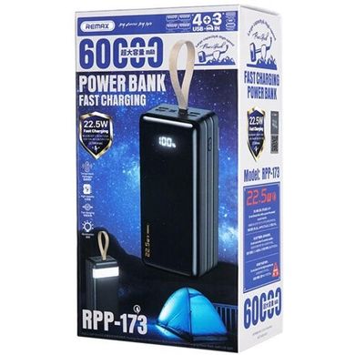 Power Bank REMAX Hunergy 60000mAh QC 22.5W LED Black (RPP-173) фото