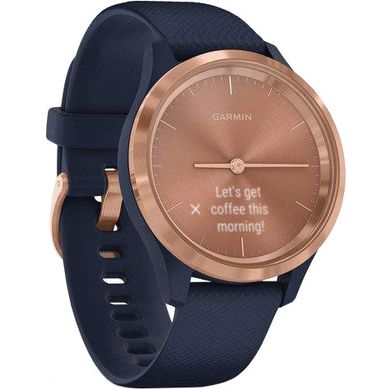 Смарт-часы Garmin Vivomove 3s Rose Gold Stainless Steel Bezel w. Navy and Silicone B. (010-02238-03) фото