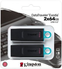 Flash память Kingston 2 x 64 GB DataTraveler Exodia USB 3.2 (DTX/64GB-2P) фото