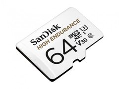 Карта пам'яті SanDisk 64 GB microSDXC High Endurance UHS-I U3 V30 + SD adapter SDSQQNR-064G-GN6IA фото