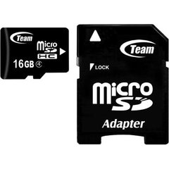 Карта памяти TEAM 16 GB microSDHC Class 4 + SD Adapter TUSDH16GCL403 фото