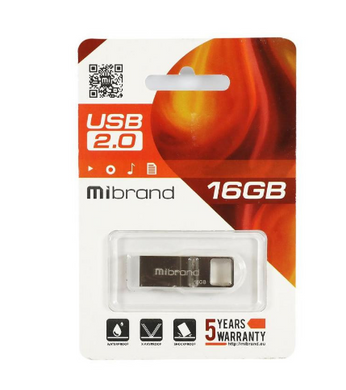 Flash память Mibrand 16GB Shark USB 2.0 Silver (MI2.0/SH16U4S) фото