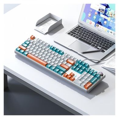 Клавиатура AULA Wind F2088 PRO Plus 9 Orange Keys KRGD Blue USB UA White/Blue (6948391234908) фото