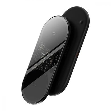 Зарядний пристрій Baseus Digital LED Display 2-in-1 Wireless Charger Universal Version 20W Black (WXSX010101) фото