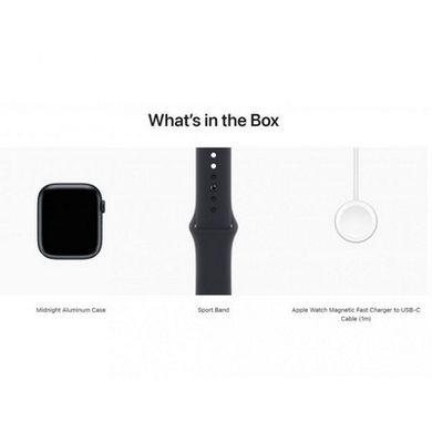 Смарт-часы Apple Watch Series 8 GPS 41mm Midnight Aluminum Case w. Midnight Sport Band (MNP53, MNU73) фото