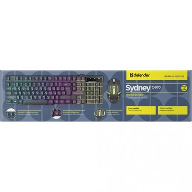 Комплект (клавиатура+мышь) Defender Sydney C-970 Wired Black (45970) фото