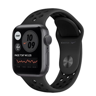 Смарт-часы Apple Watch Nike Series 6 GPS 40mm Space Gray Aluminum Case w. Anthracite/Black Nike Sport B. (M00X3) фото